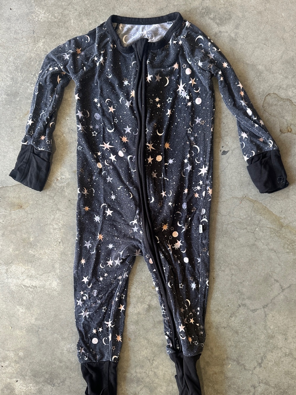 Little sleepies Star & Moon Print Onesie Pajamas-18-24m